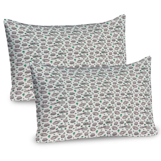 Wombats with Leaf Plants Microfiber Sham (Set of 2) East Urban Home on Productcaster.