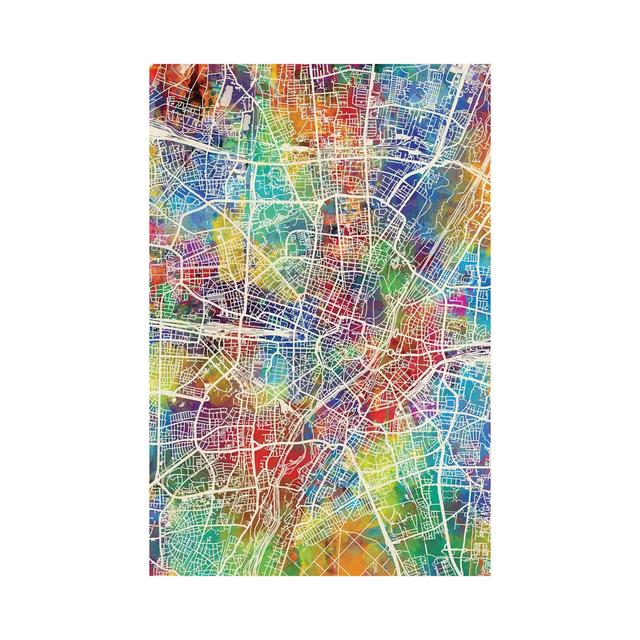 Munich Germany City Map I by Michael Tompsett - Wrapped Canvas Gallery-Wrapped Canvas Giclée Borough Wharf Size: 45.72cm H x 30.48cm W x 1.91cm D on Productcaster.