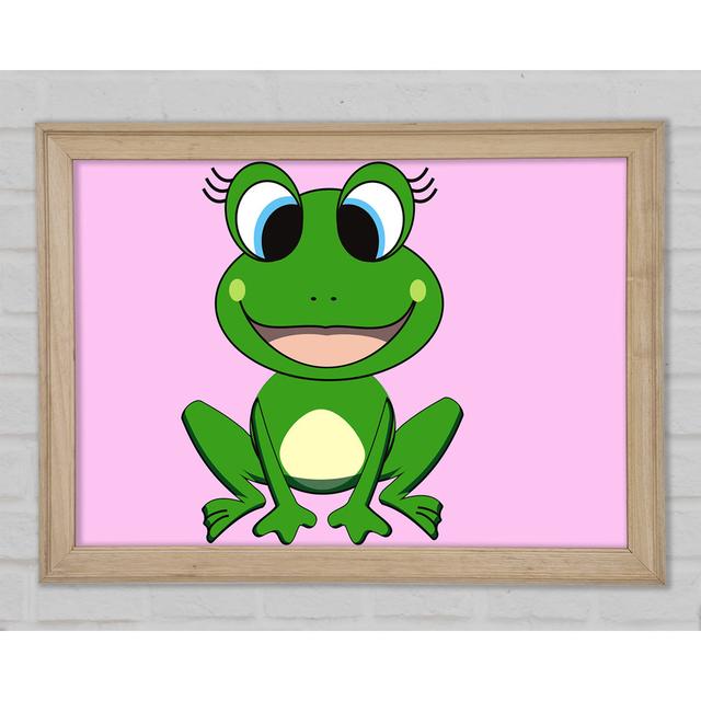 Happy Frog Ready To Leap Pink - Single Picture Frame Art Prints Bright Star Size: 84.1cm H x 118.9cm W x 1.5cm D on Productcaster.