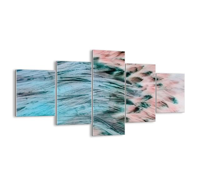 Sapphire Pink Fluff - 5 Piece Unframed Graphic Art Print Set on Glass Union Rustic Size: 70cm H x 125cm W x 1.8cm D on Productcaster.