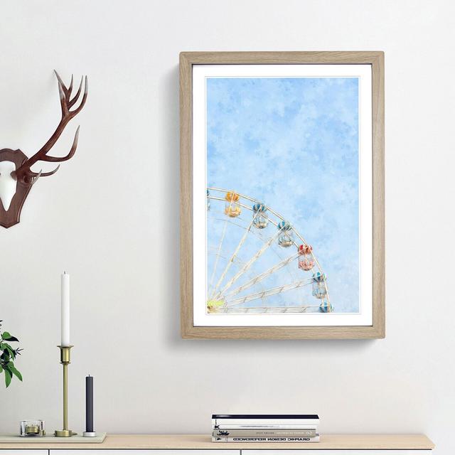 Pretty Ferris Wheel - Picture Frame Graphic Art Print East Urban Home Frame Option: Oak Framed, Size: 63cm H x 45cm W x 2cm D on Productcaster.