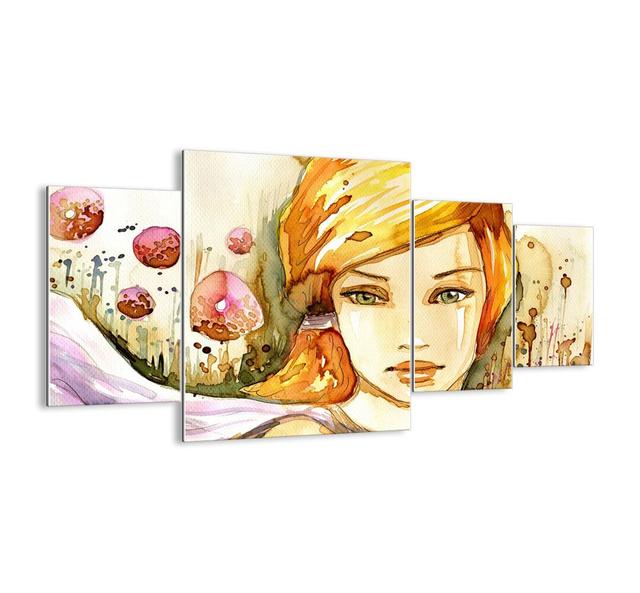 An Emerald Look That Silences Anger - 4 Piece Unframed Painting Print Set on Glass Ebern Designs Size: 90cm H x 160cm W x 1.8cm D on Productcaster.