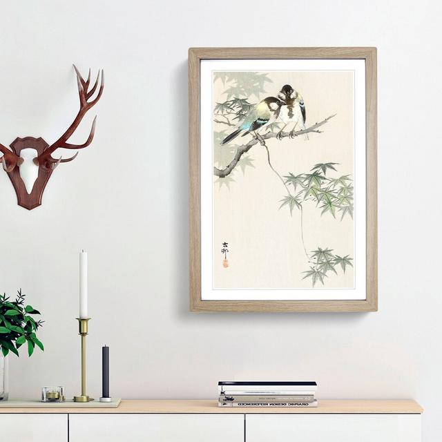 Great Tits in a Maple Tree by Ohara Koson - Picture Frame Painting Print East Urban Home Frame Option: Oak Framed, Size: 65cm H x 48cm W x 2cm D on Productcaster.