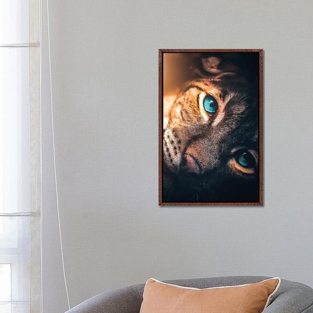 The Aqua Blue Eyed Leopard by Zenja Gammer - Photograph Print on Canvas World Menagerie Size: 66.04cm H x 45.72cm W x 3.81cm D, Format: Classic Brown on Productcaster.