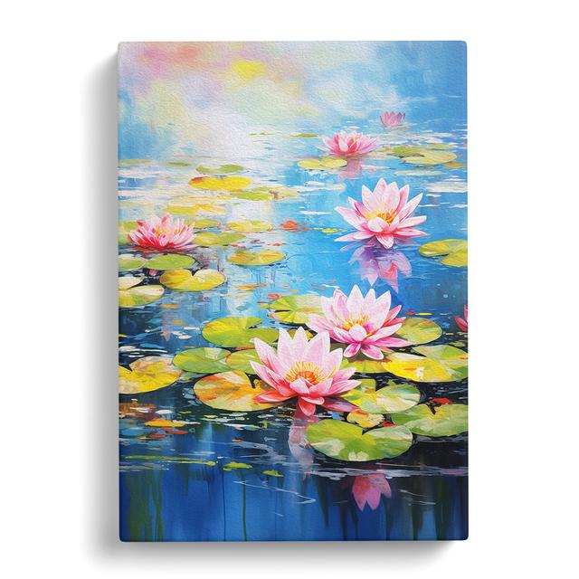 Water Lily Pond Action Painting No.2 - Print Latitude Vive Size: 60cm H x 40cm W x 3cm D on Productcaster.