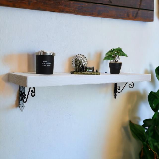 Michiana Solid Wood Bracket Shelf Marlow Home Co. Size: 15.5 H x 130 W x 14.5 D cm on Productcaster.