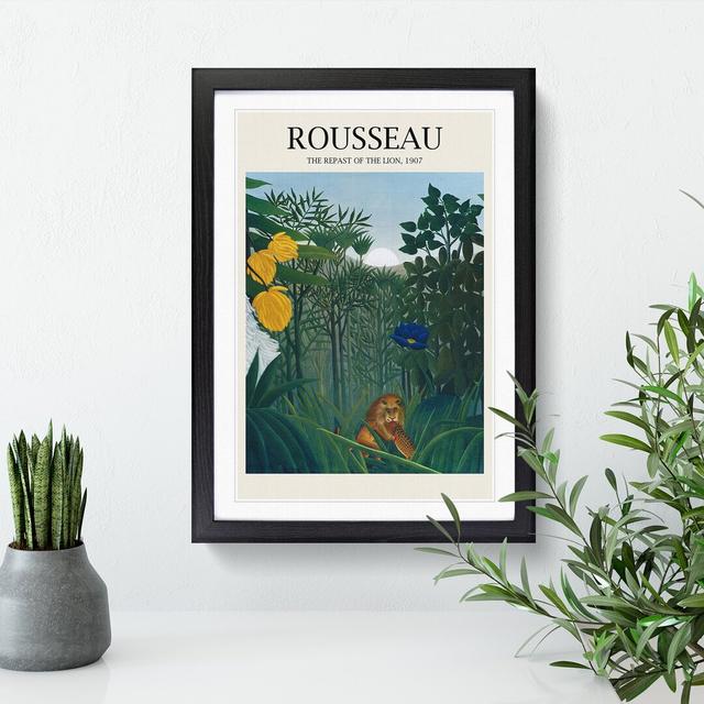 The Repast of the Lion by Henri Rousseau - Picture Frame Painting East Urban Home Frame Option: Black Framed, Size: 36cm H x 27cm W x 2cm D on Productcaster.