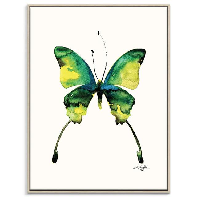 'Butterfly 5' Painting on Canvas East Urban Home Size: 102cm H x 76cm W, Format: Timber Floater Frame on Productcaster.