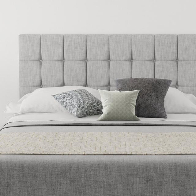 Wellington Upholstered Headboard Fairmont Park Upholstery: 100% Cotton Storm, Size: Small Double (4') on Productcaster.