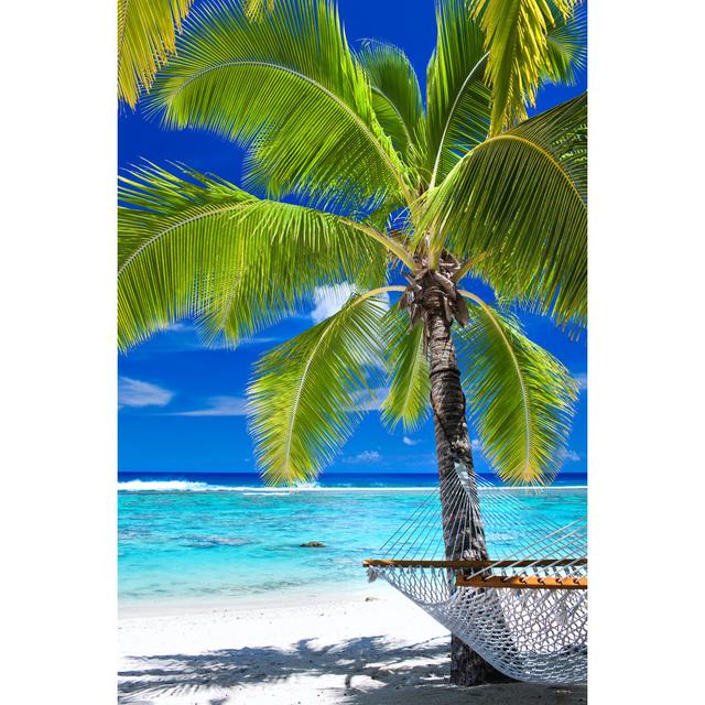 Palm Tree On The Beach_466577199 House of Hampton Size: 76cm H x 51cm W x 3.8cm D on Productcaster.