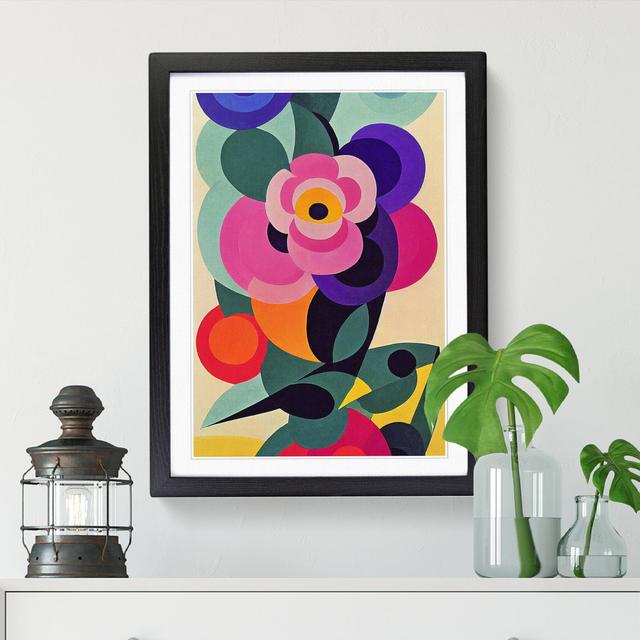 Peony Flower Abstract - Single Picture Frame Print ClassicLiving Frame Option: Oak, Size: 64cm H x 46cm W x 2cm D on Productcaster.