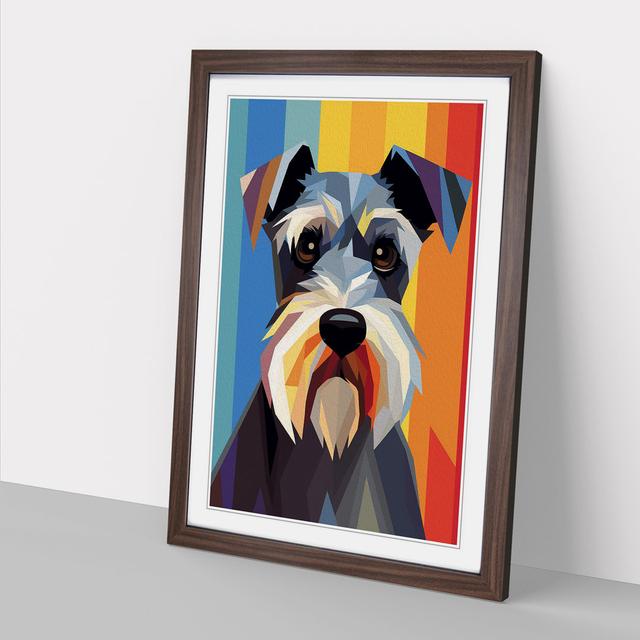 Schnauzer Minimalism No.2 - Print Marlow Home Co. Format: Walnut Framed, Size: 64cm H x 46cm W x 2cm D on Productcaster.