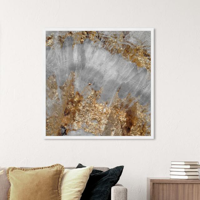 Abstract Adore Gold, Glam Gold Framed Wall Art Print For Living Room Oliver Gal Frame Colour: White, Size: 101.6cm H x 101.6cm W x 3.81cm D on Productcaster.