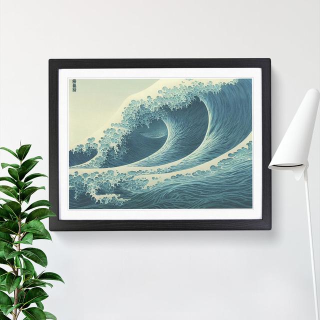 Bold Japanese Wave - Picture Frame Graphic Art House of Hampton Frame Colour: Black Framed, Size: 25cm H x 34cm W x 2cm D on Productcaster.