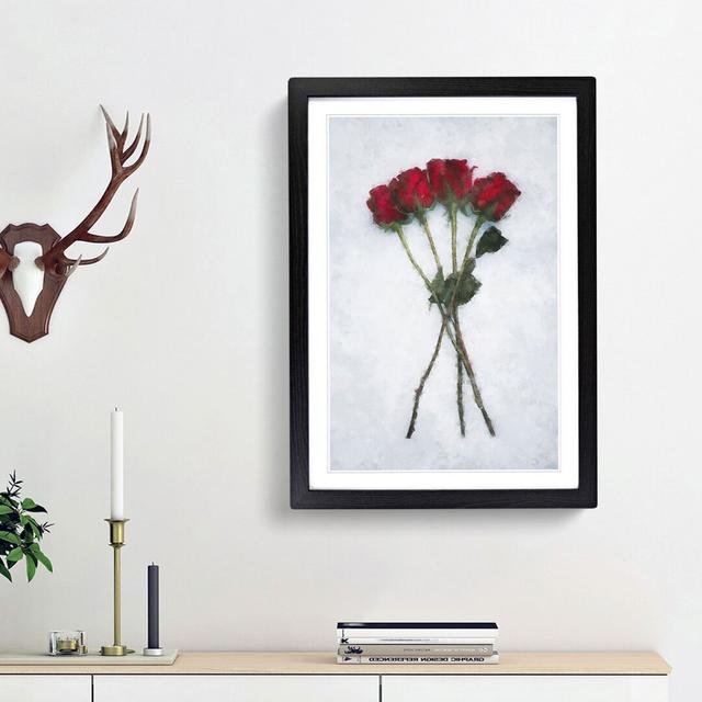 Bunch of Red Roses - Picture Frame Graphic Art Print East Urban Home Size: 45cm H x 33cm W x 2cm D, Frame Option: Black Framed on Productcaster.