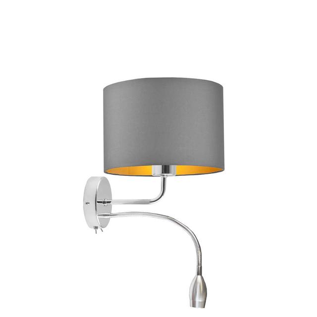 1-flammige LED-Wandleuchte mit Arm Sulligent Canora Grey Schirmfarbe: Hellgrau on Productcaster.