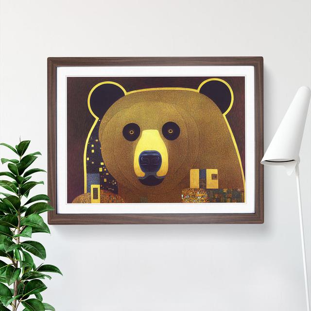 An Astonishing Bear Abstract - Picture Frame Graphic Art Alpen Home Size: 46cm H x 64cm W x 2cm D, Frame Colour: Brown on Productcaster.