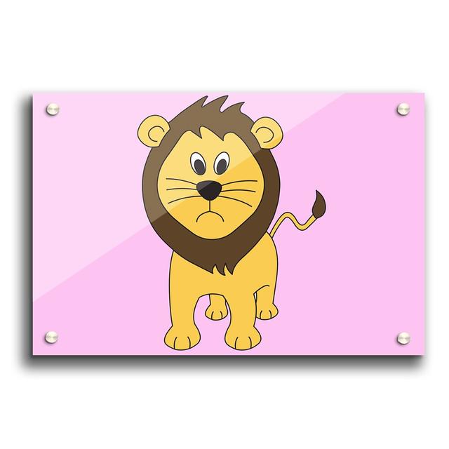 Sad Lion Paper Print East Urban Home Size: 29.7cm H x 42cm W, Colour: Pink on Productcaster.