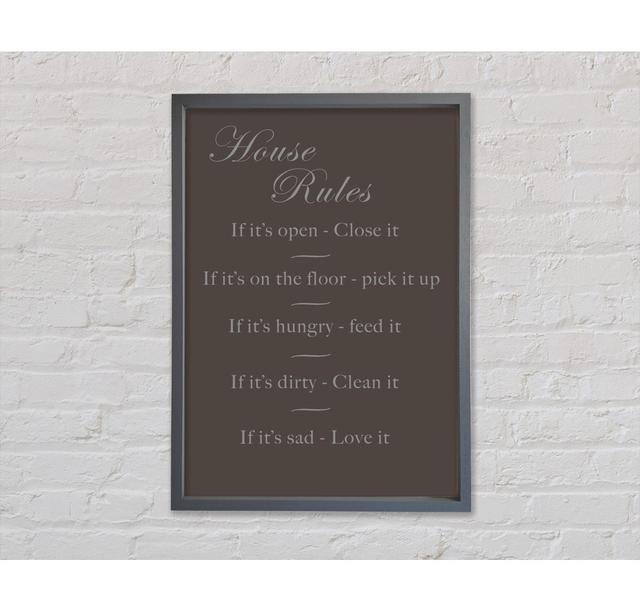 House Rules 2 White Framed Print Bright Star Colour: Chocolate, Size: 100cm H x 141.4cm W on Productcaster.