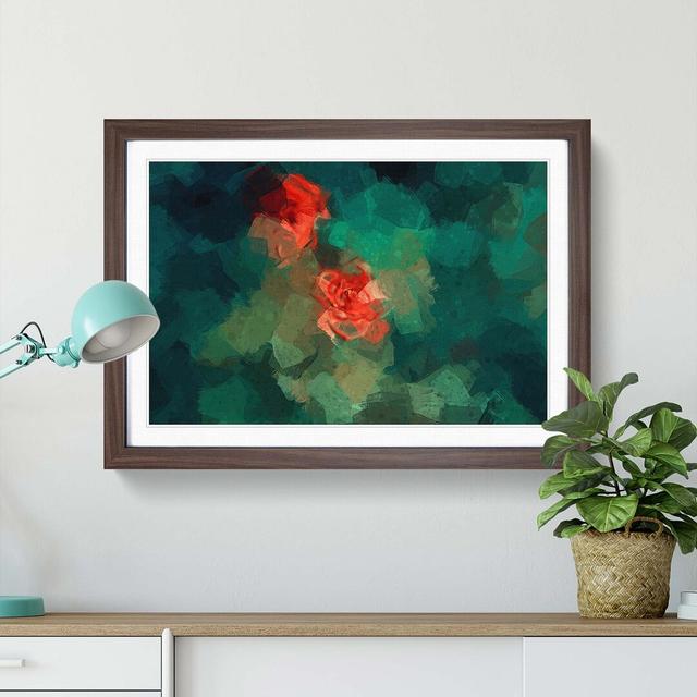 Rose Garden in Abstract - Picture Frame Graphic Art Print East Urban Home Frame Option: Walnut, Size: 40cm H x 60cm W x 2cm D on Productcaster.