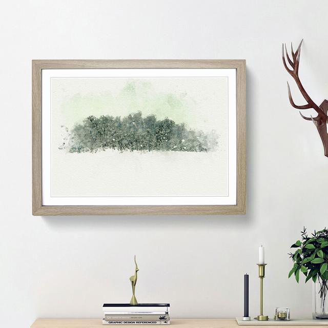 Forest at Wintertime in Abstract - Picture Frame Graphic Art Print East Urban Home Frame Option: Oak Framed, Size: 36cm H x 48cm W x 2cm D on Productcaster.