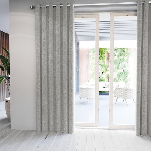 Kalo Eyelet Room Darkening Curtains (Set of 2) Nalu Nicole Scherzinger Size per Panel: 168 W x 183 D cm, Colour: Silver on Productcaster.