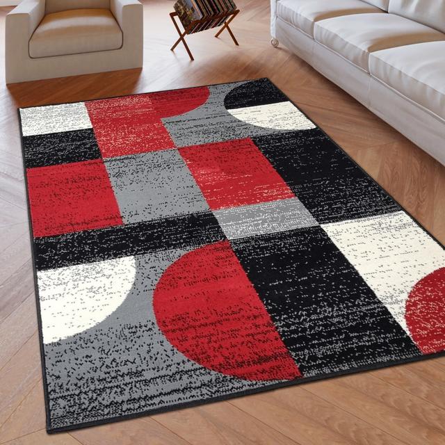 Black Red Area Rug Corrigan Studio Rug Size: Rectangle 200 x 290cm on Productcaster.