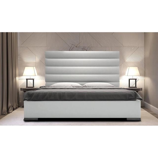 Chanute Upholstered Bed Frame Brayden Studio Size: Single (3'), Colour: Light Silver on Productcaster.