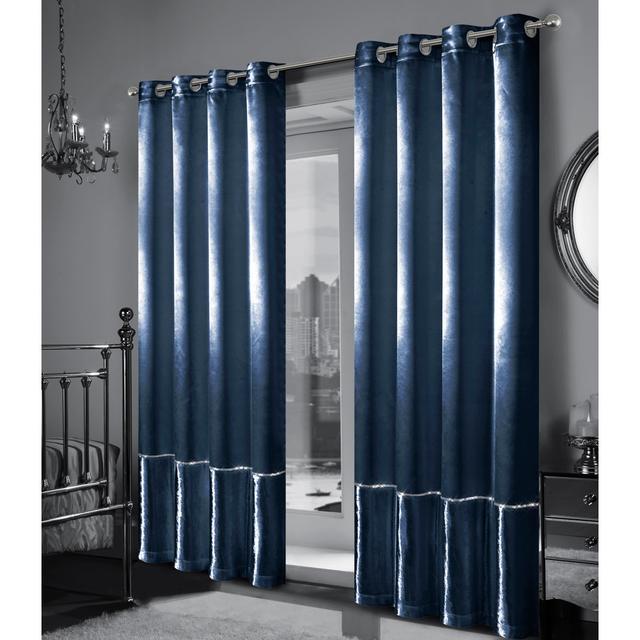 Helmtrud Eyelet Blackout Curtains (Set of 2) Fairmont Park Colour: Navy, Panel Size: 140 W x 229 D cm on Productcaster.