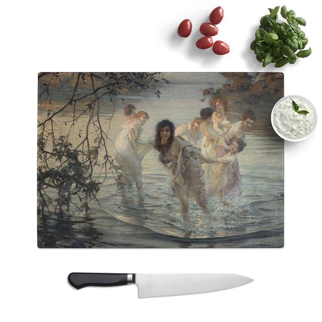 The Nymphs by Paul Chabas Chopping Board East Urban Home Size: 0.4cm H x 28.5cm W x 39cm L on Productcaster.