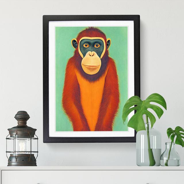 FRM-V0523-1641X Orangutan Painting - Picture Frame Graphic Art Big Box Art Size: 34cm H x 25cm W x 2cm D, Format: Walnut on Productcaster.