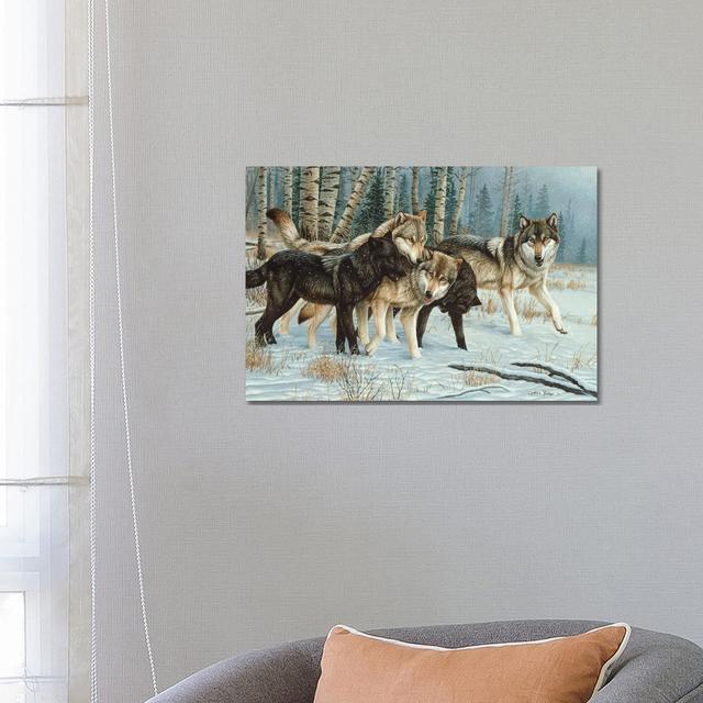 Wolf Pack I by - Wrapped Canvas Graphic Art Natur Pur Size: 45.72cm H x 66.04cm W x 3.81cm D on Productcaster.