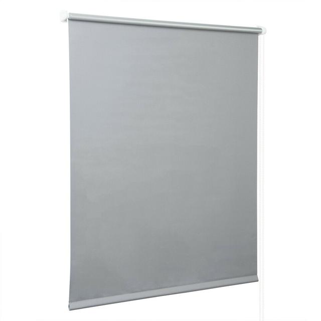 Verdunklungsrollo Blickdicht Thermorollo Klemmfix Ohne Bohren Seitenzugrollo ClearAmbient Größe: 210 L x 90 B cm, Ausführung: Grau on Productcaster.