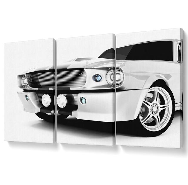 Mustang Grill - 3 Piece Wrapped Canvas Graphic Art Ebern Designs Size: 81.3cm H x 163cm W on Productcaster.