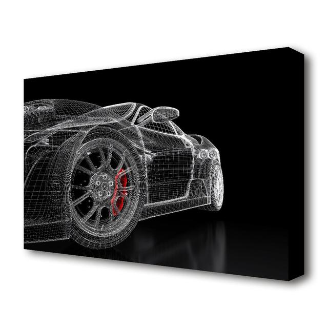 Wireframe 3 Transport - Wrapped Canvas Graphic Art Print East Urban Home Size: 81.3cm H x 163cm W on Productcaster.