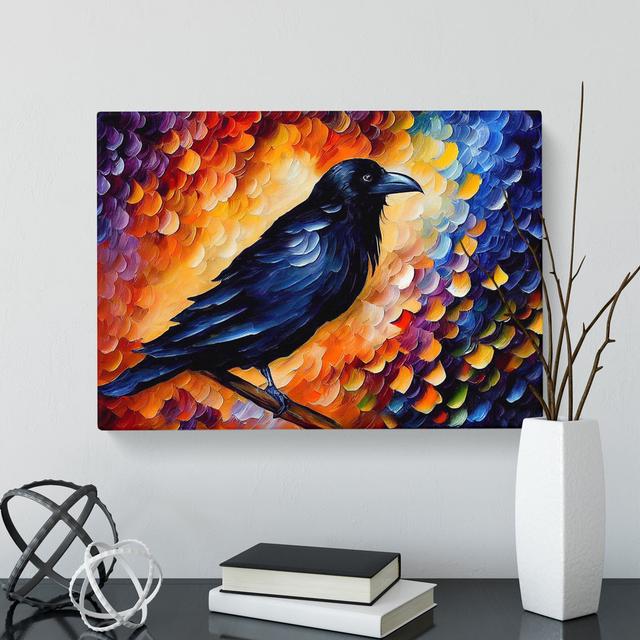 Raven Bird Painting Vol.3 Abstract - Wrapped Canvas Painting ClassicLiving Size: 50cm H x 76cm W x 3cm D on Productcaster.