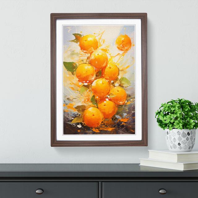 Orange Fruit Impressionism - Single Picture Frame Art Prints on Wood Big Box Art Frame Colour: Walnut Framed, Size: 34cm H x 25cm W x 2cm D on Productcaster.