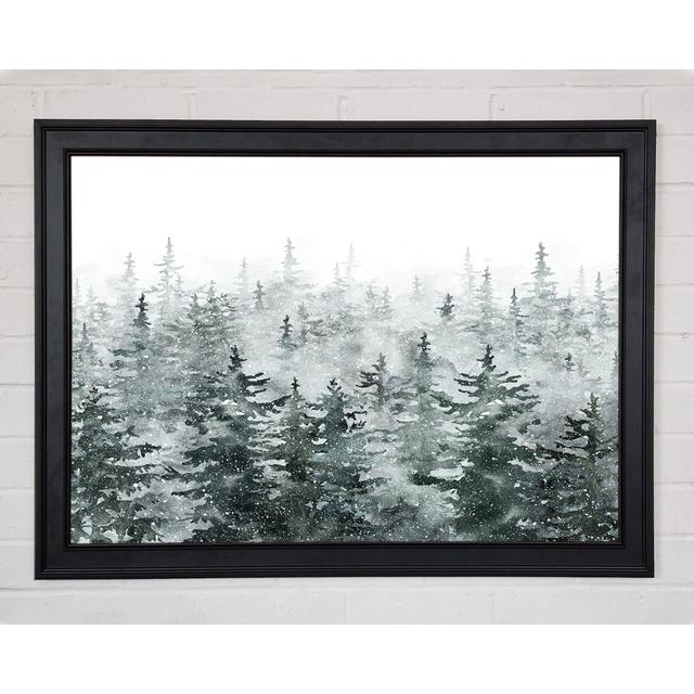 Snowy Top Trees Winter Framed Print Union Rustic Size: 29.7cm H x 42cm W x 1.5cm D on Productcaster.