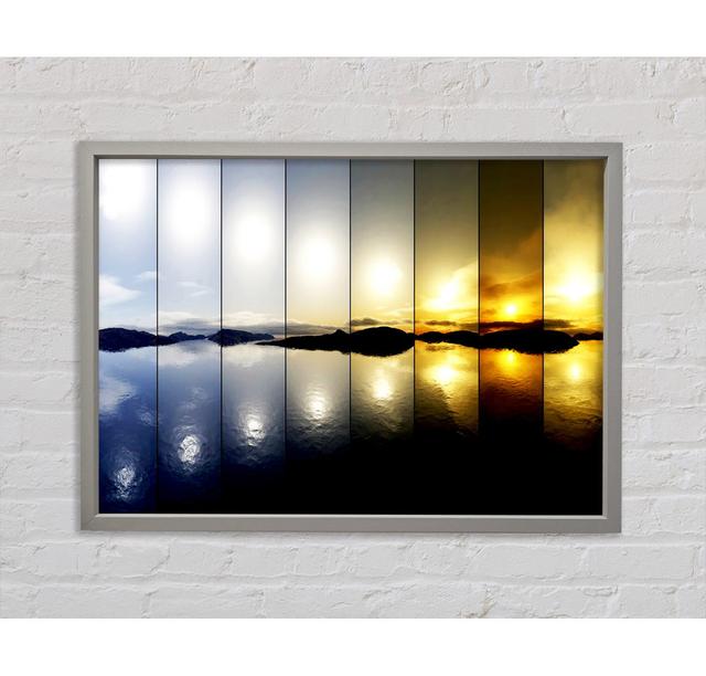 Lights Of The River - Single Picture Frame Art Prints Ebern Designs Size: 100cm H x 141.4cm W x 3.3cm D, Format: Light Grey Framed Canvas on Productcaster.