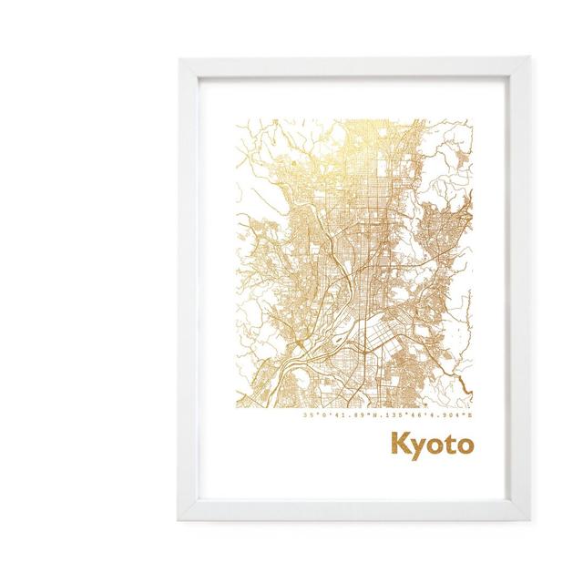 Kyoto Card - Picture Frame Graphic Art Print on Paper Brayden Studio Size: 42.5cm H x 32.5cm W x 3.5cm D on Productcaster.