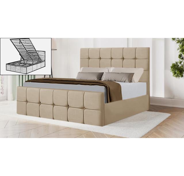 Vanessa Storage Bed Brayden Studio Size: Double (4'6), Colour: Mink on Productcaster.