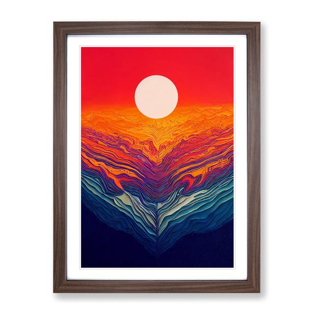 Passionate Abstract Sunset Metro Lane Format: Walnut Framed, Size: 48cm H x 36cm W on Productcaster.