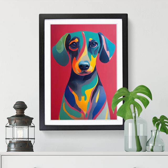 Dachshund In Colour Vol.6 - Picture Frame Graphic Art Marlow Home Co. Frame Option: Black, Size: 46cm H x 34cm W on Productcaster.