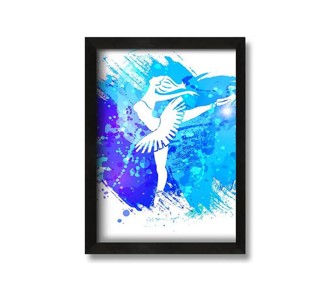 Blue Ballerina 9 Framed Print Mercer41 Size: 84cm H x 60cm W, Format: Black Framed Canvas on Productcaster.