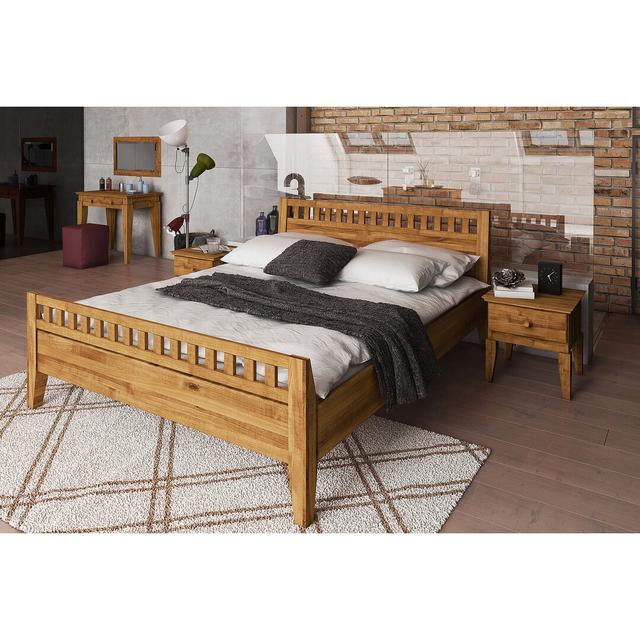 Letona Bed Frame Union Rustic Colour: Wild Oak, Size: 120 x 190 cm on Productcaster.