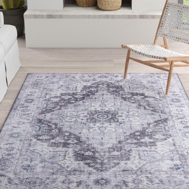 Sylla Orientalischer Teppich - Orient Flachgewebe für Wohnzimmer, Esszimmer Schlafzimmer - Steingrau Nouristan Teppichgröße: Rechteckig 120 x 160 cm on Productcaster.