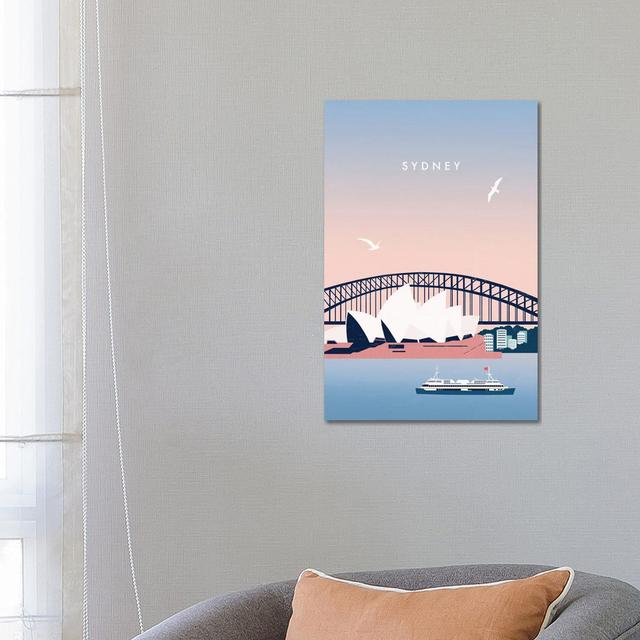 Sydney by Katinka Reinke - Wrapped Canvas Painting House of Hampton Size: 66.04cm H x 45.72cm W x 1.91cm D on Productcaster.