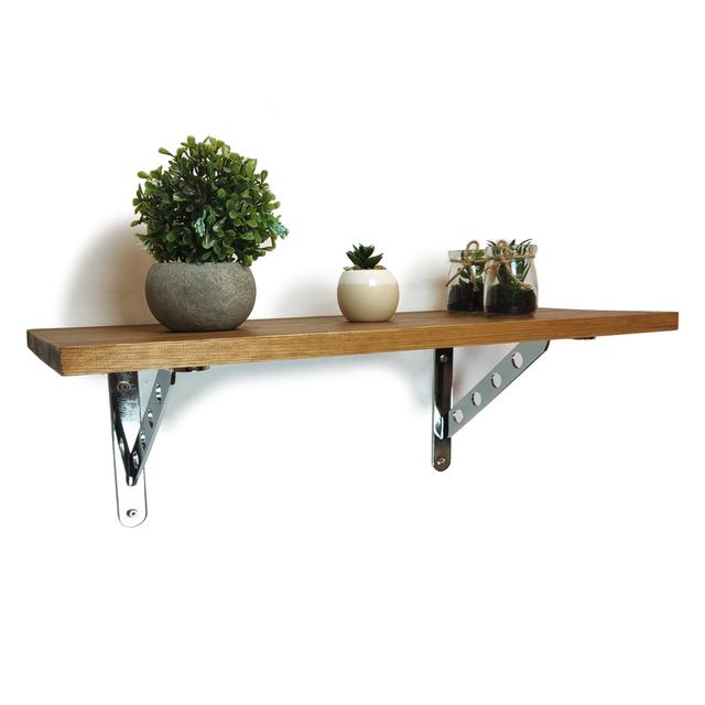 Aaroh Solid Wood Bracket Shelf Borough Wharf Size: 22cm H x 120cm W x 25cm D on Productcaster.