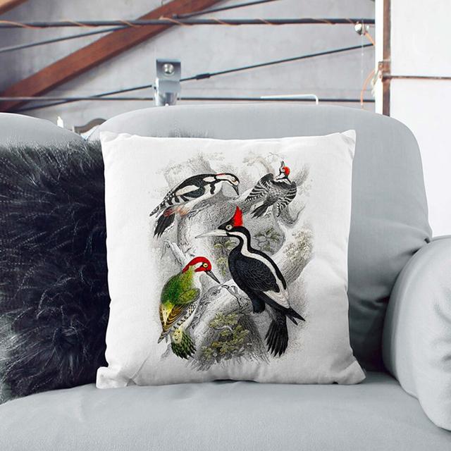 Collection of Woodpeckers PL.57 by Oliver Goldsmith Cushion with Filling East Urban Home Size: 55 x 55 cm, Backing Colour: White on Productcaster.