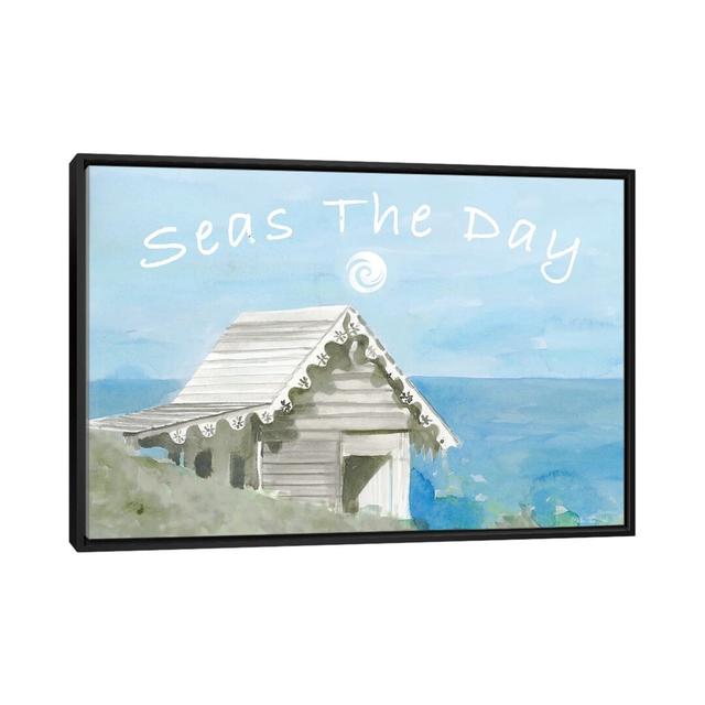 Seas the Day by Stellar Design Studio - Painting on Canvas Highland Dunes Size: 101.6cm H x 152.4cm W x 3.81cm D, Format: Black Floater Frame on Productcaster.